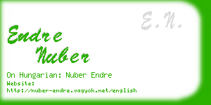 endre nuber business card